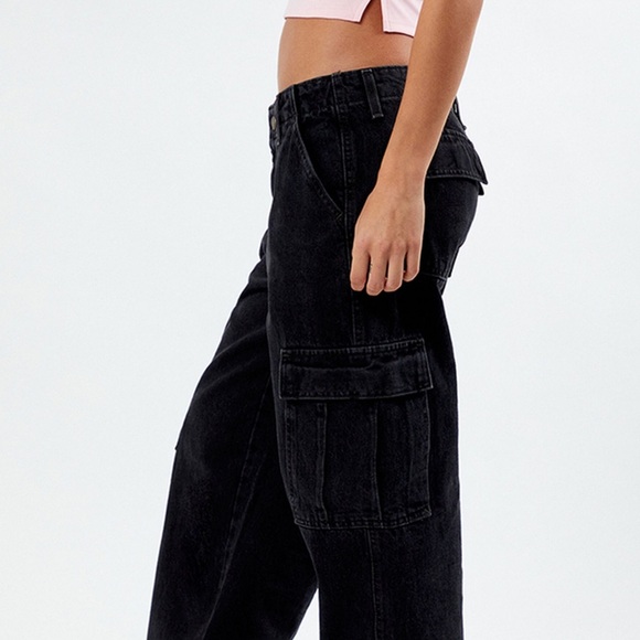 Levi’s 94 Baggy Cargo Pants Black Wide Leg Women’s 27 Cotton 90s - Picture 4 of 14